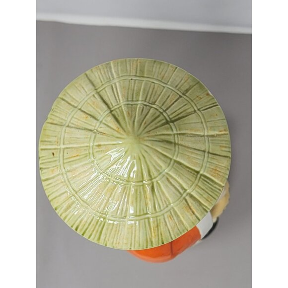 Vintage Ceramic Asian Man Rice Bag Hiking Stick Storage‎ Holder Decanter - Picture 5 of 13